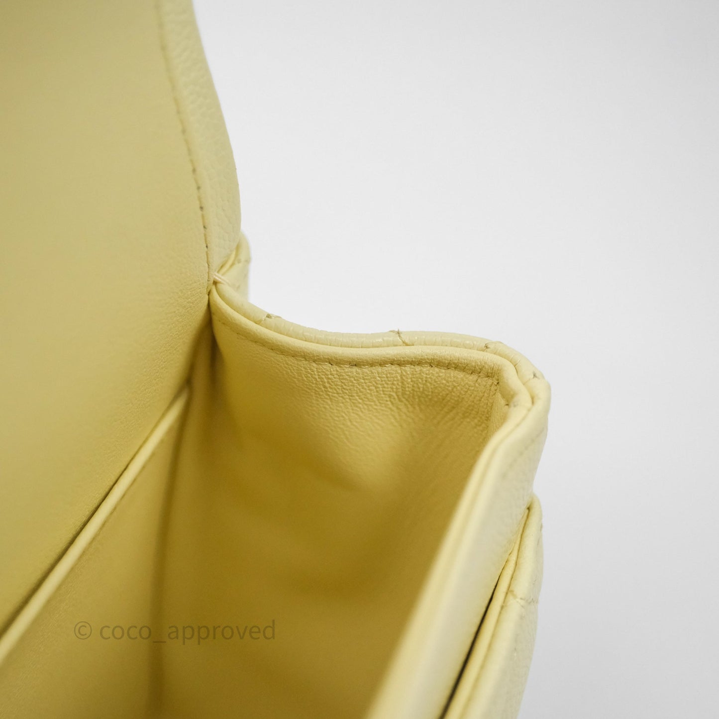 Chanel Small Classic Quilted Flap Yellow Caviar Gold Hardware