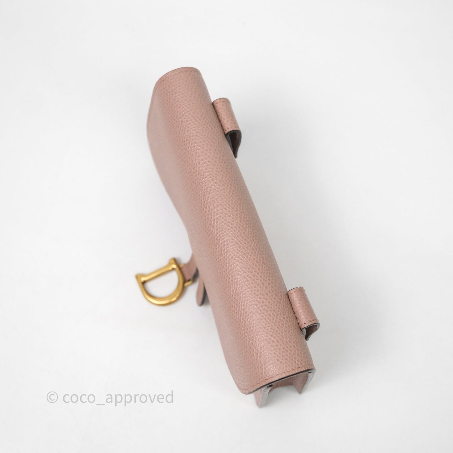 Christian Dior Saddle Belt Pouch Dusty Pink Matte Calfskin Gold Hardware