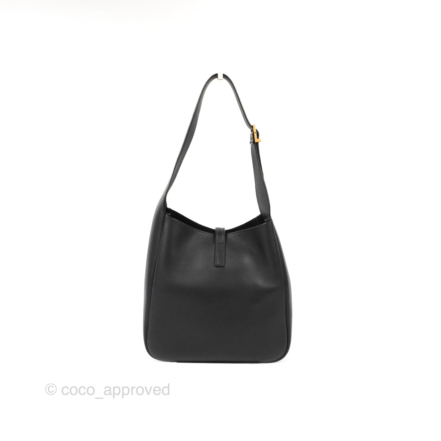 Saint Laurent Small ‘Le 5 a 7’ Hobo Bag Black Grained Leather