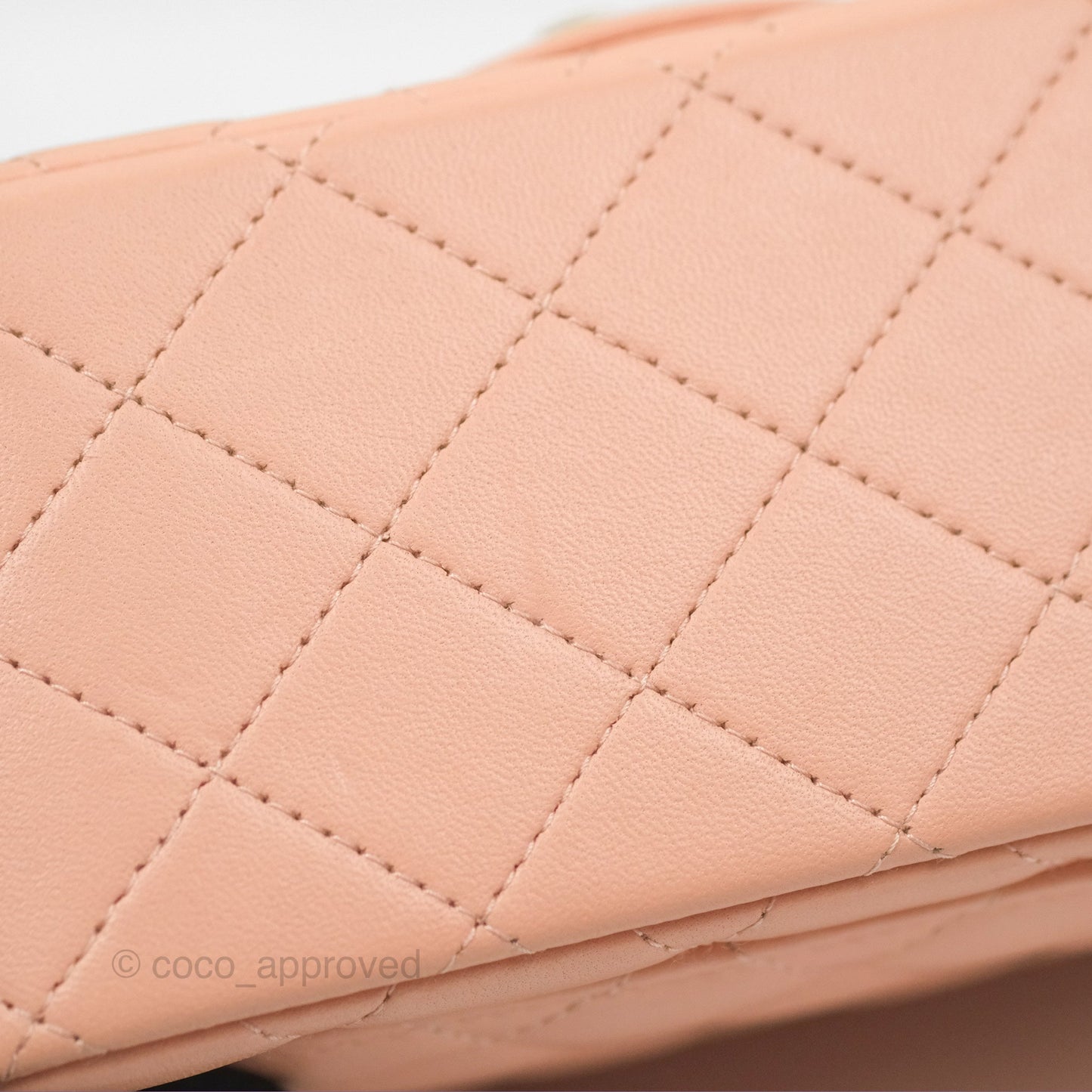 Chanel Quilted Mini Square Lambskin Light Beige Pink Gold Hardware