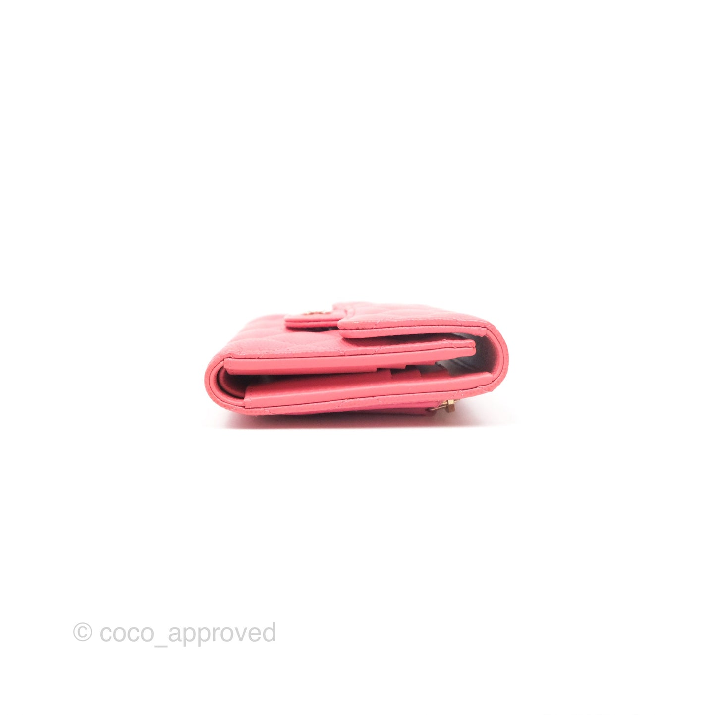 Chanel Classic Short Flap Wallet Pink Caviar Gold Hardware⁣