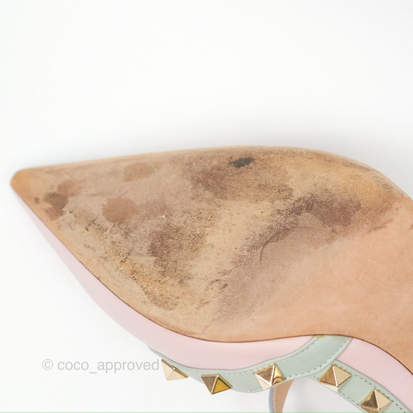 Valentino Garavani Rockstud Leather Slingback Pumps in Watercolor Size 39