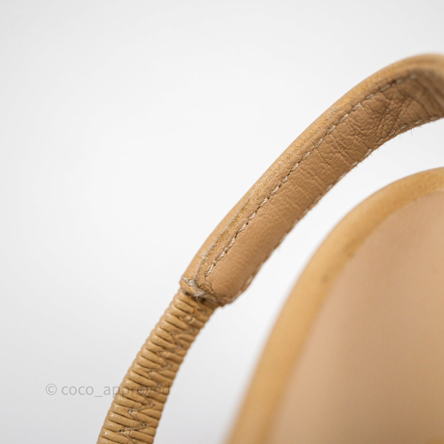 Chanel Classic Slingback Beige Black Leather Size 36