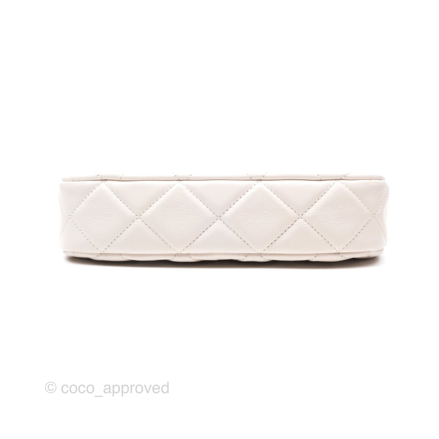 Chanel Hobo Bag White Aged Calfskin Aged Gold Hardware