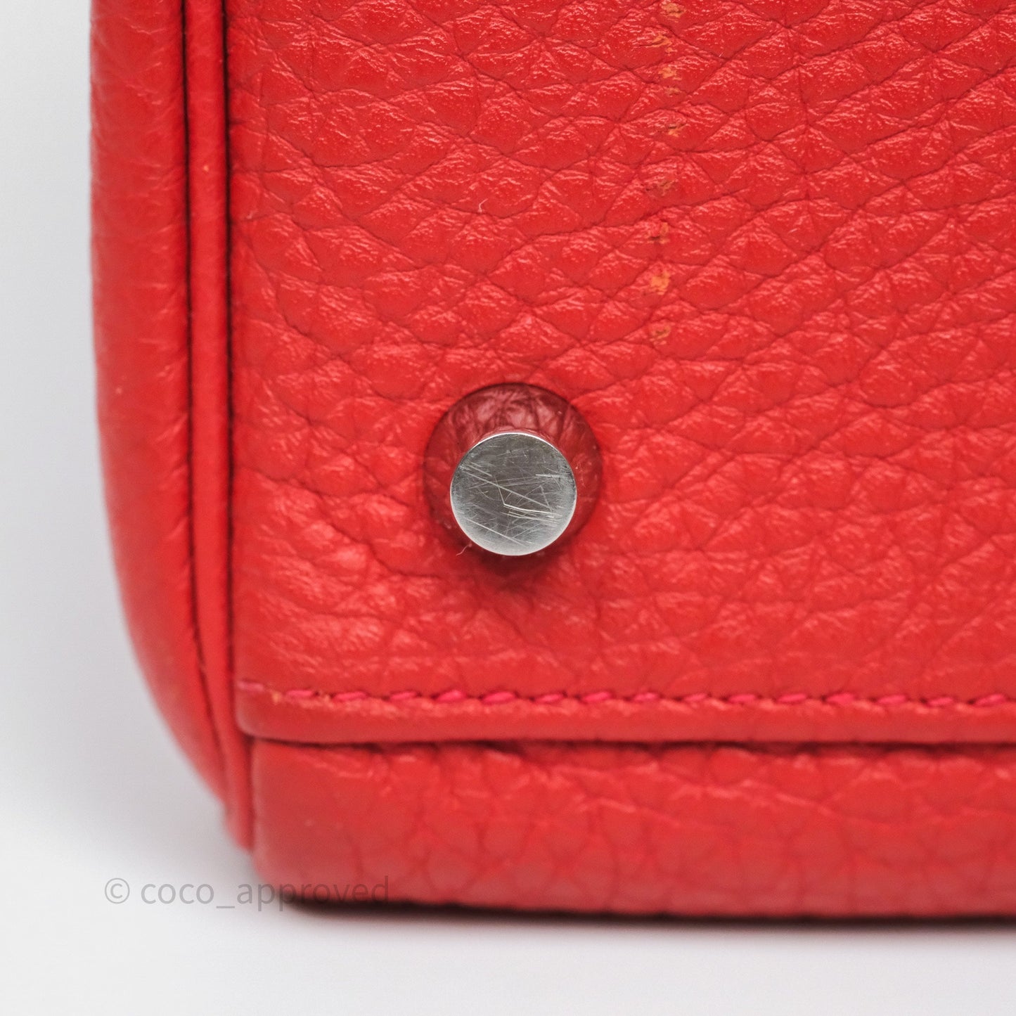 Hermès Kelly 35 Retourne Red Togo Palladium Hardware