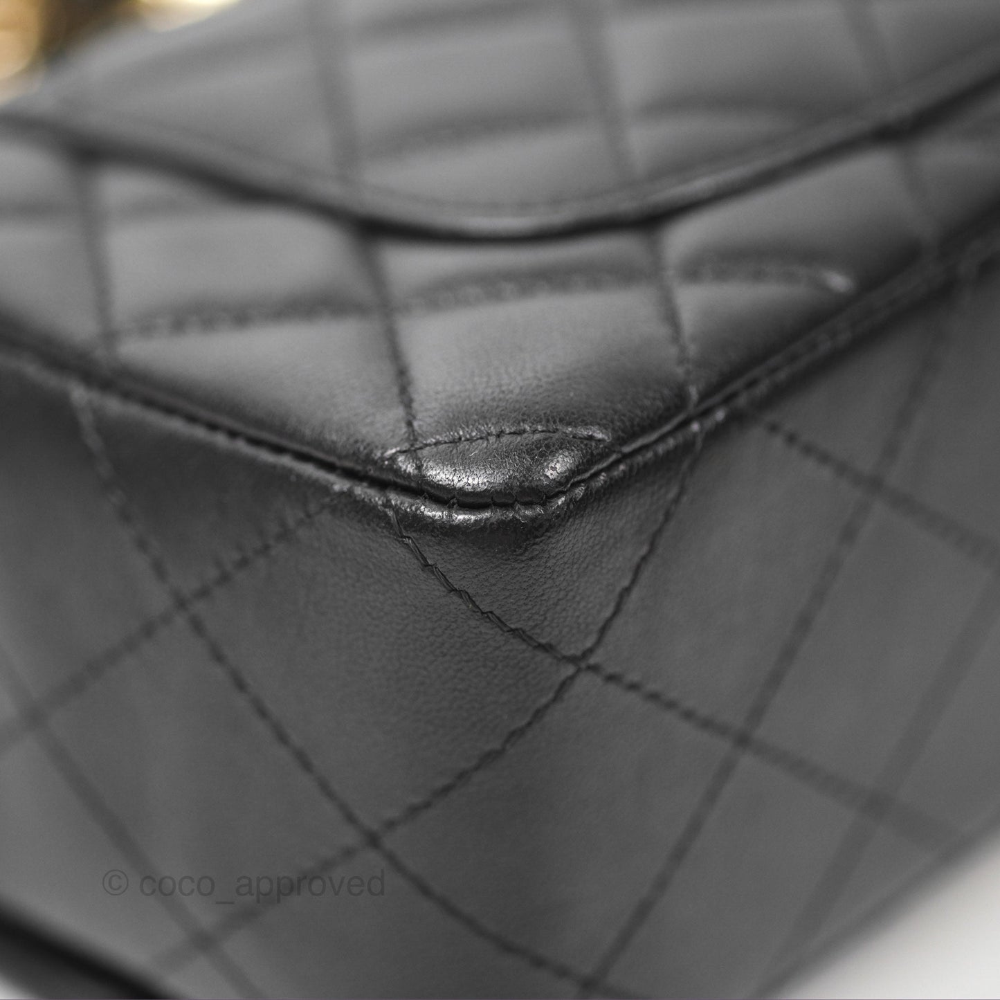 Chanel Quilted Mini Rectangular Flap With Charms Black Lambskin Gold Hardware 21C