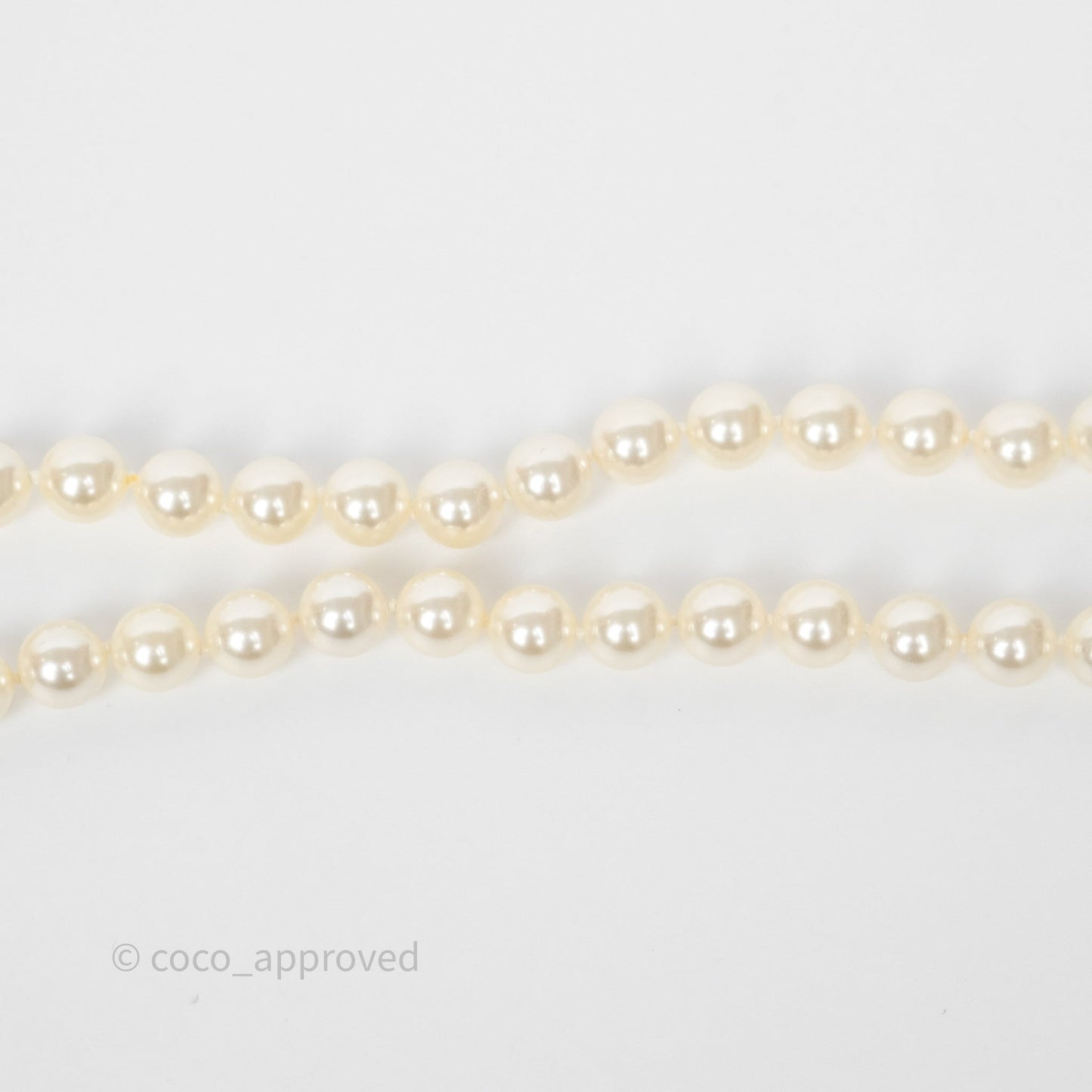 Chanel CC Pearl Long Necklace Gold Tone 20A