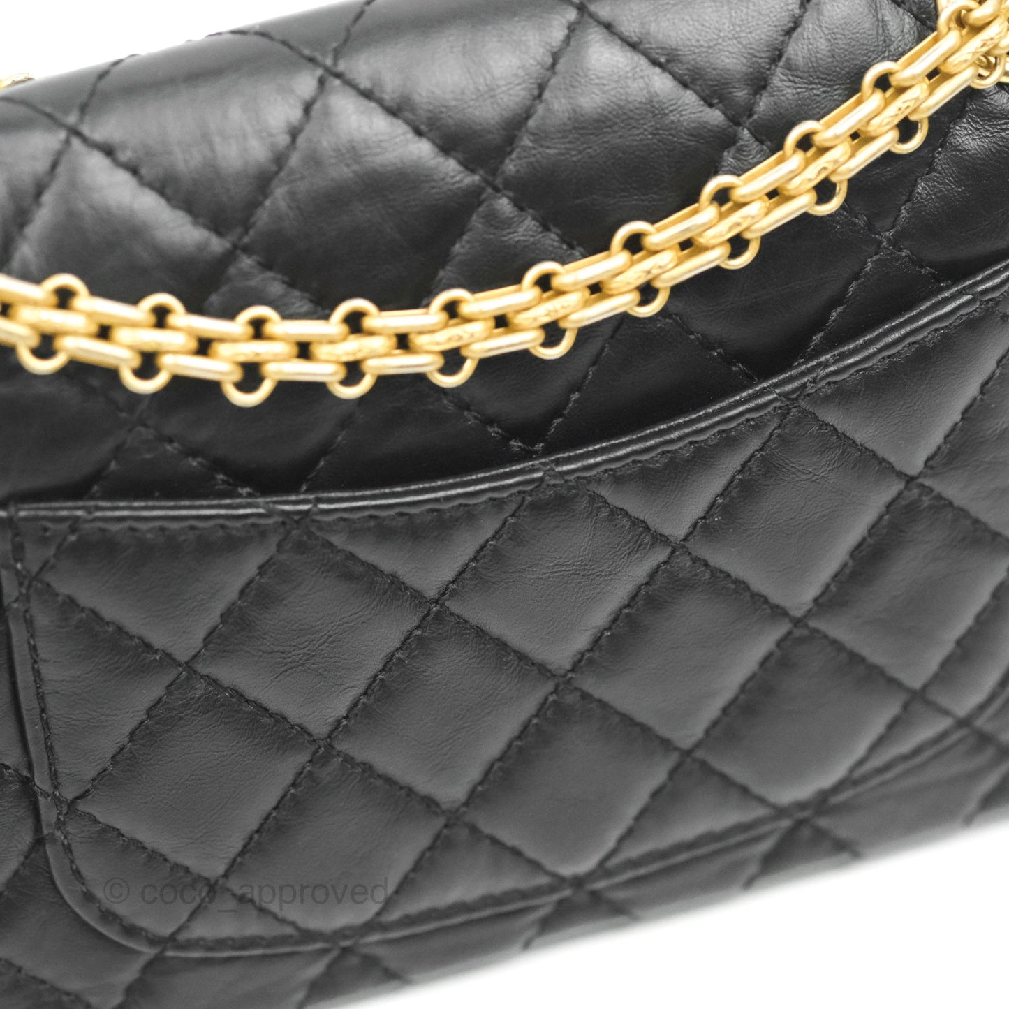 Chanel Mini Reissue 224 Black Aged Calfskin Gold Hardware