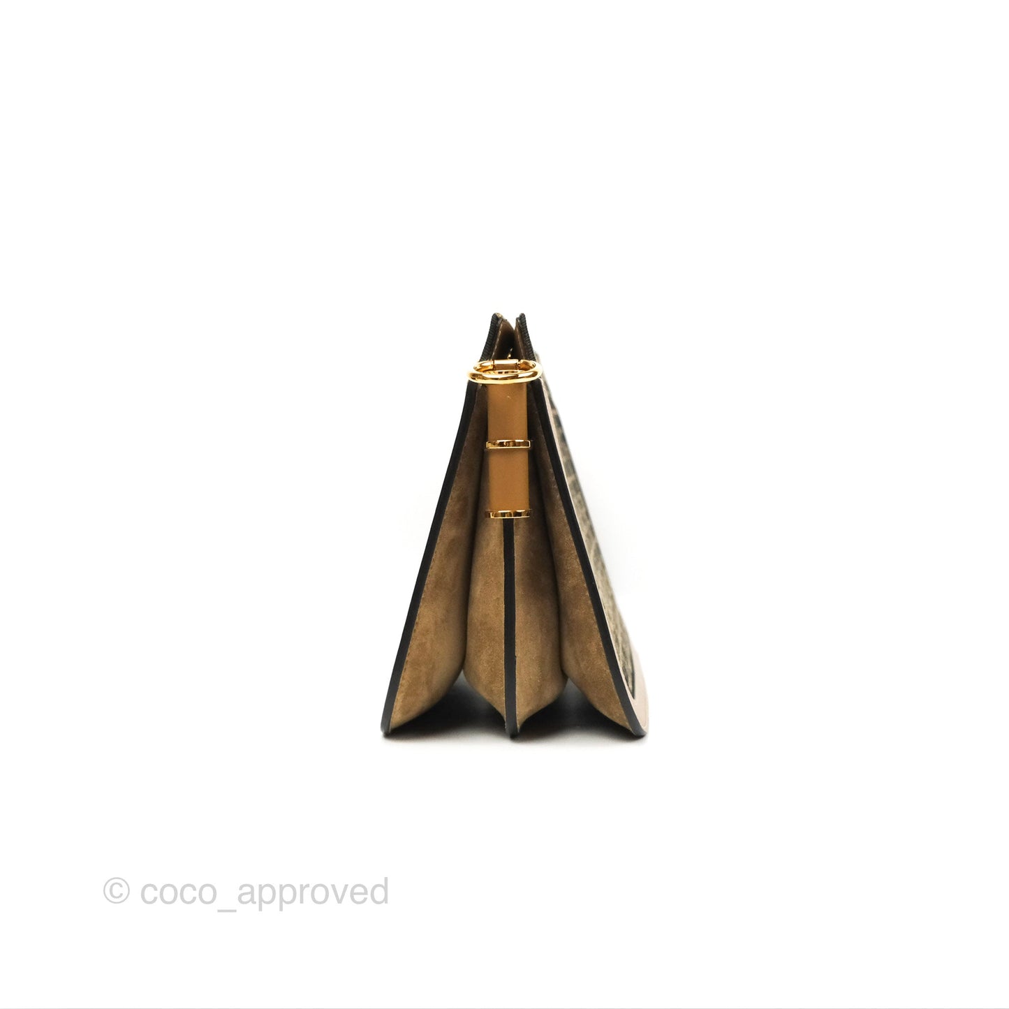 Fendi Touch Shoulder Bag FF Jacquard Brown Suede