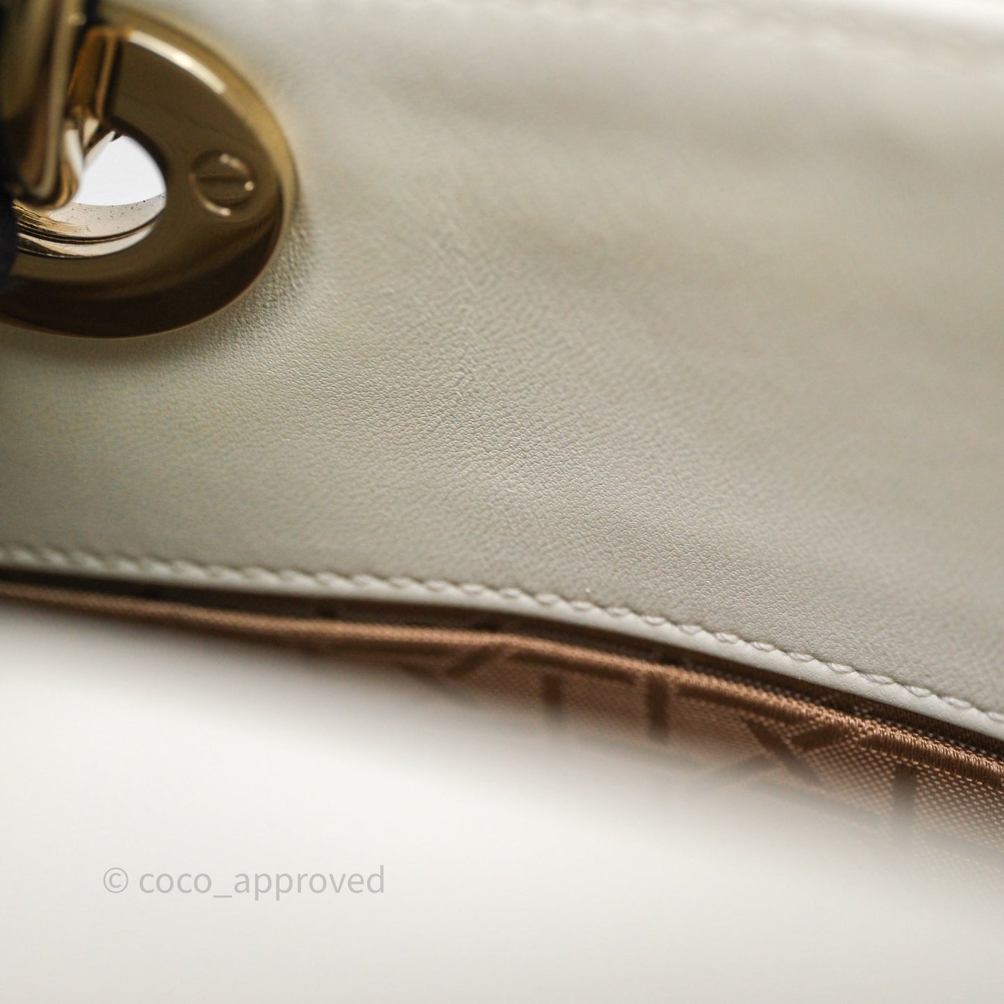 Christian Dior Small My ABCDior Lady Dior Bag White Cannage Lambskin Gold Hardware