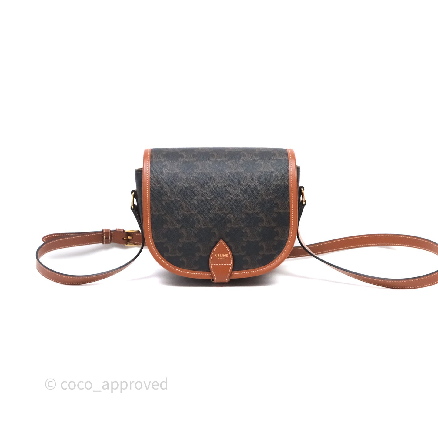 Celine Medium Folco Bag Triomphe Canvas Tan
