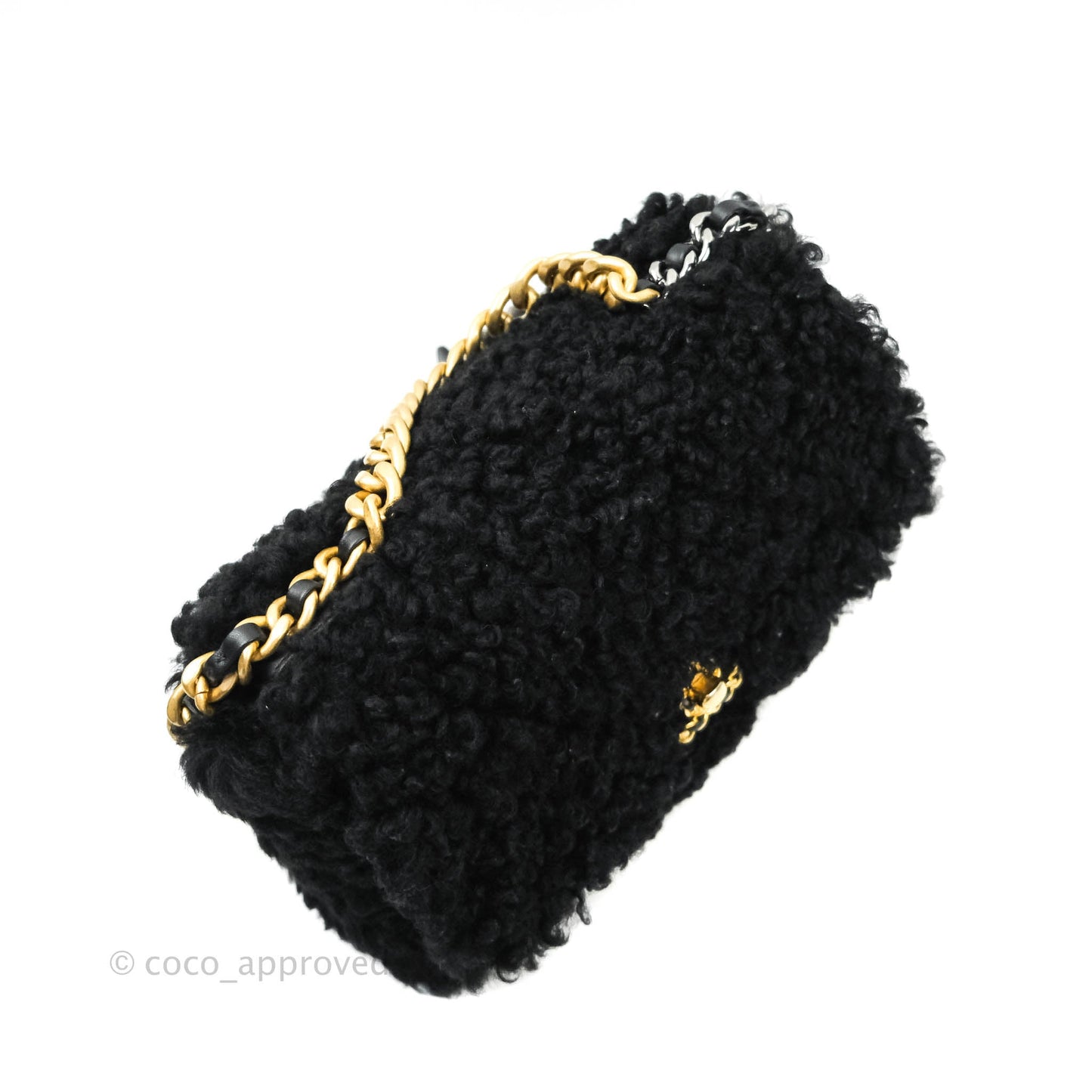 Chanel 19 Medium Shearling Black Mixed Hardware 20A