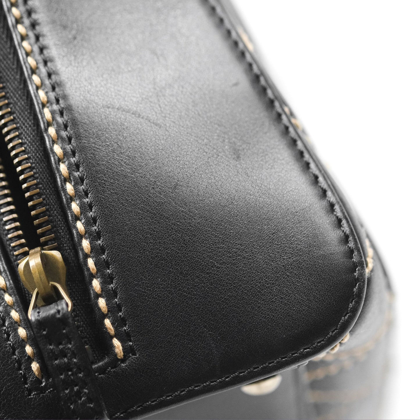 Chanel Vintage Wild Stitch Tote Bag Lambskin Black