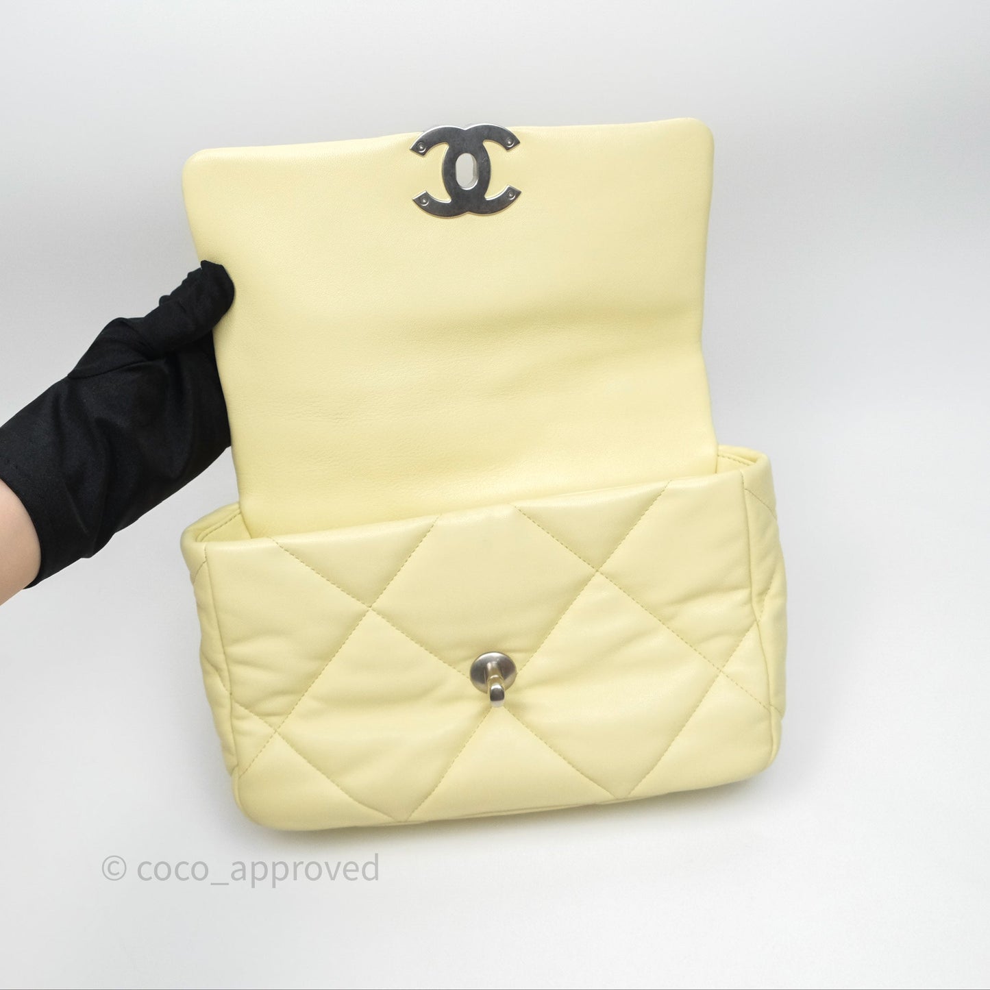 Chanel 19 Small Light Yellow Mixed Hardware