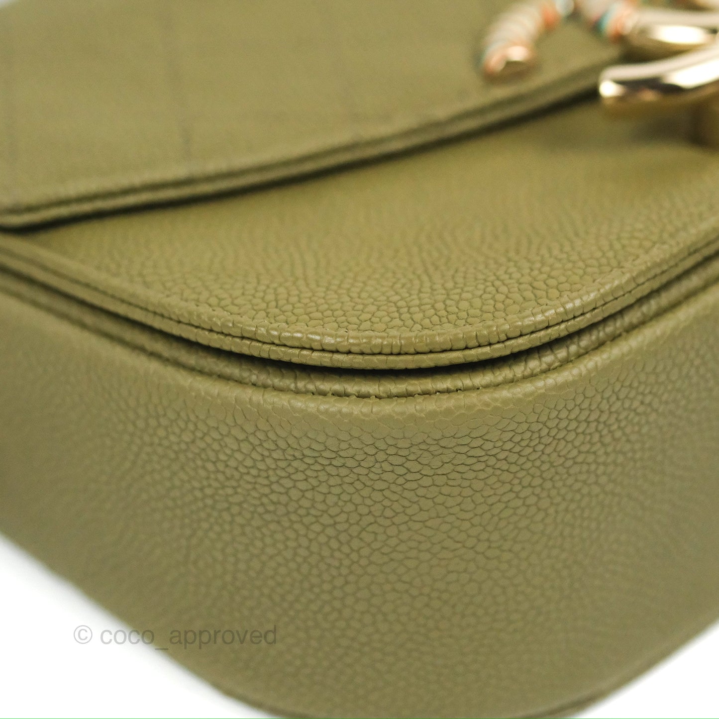 Chanel Small Cuba Top Handle Flap Khaki Caviar
