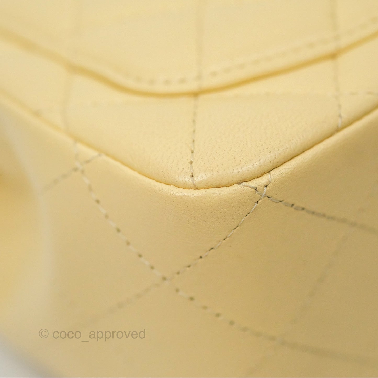 Chanel Mini Square Quilted Yellow Lambskin Gold Hardware