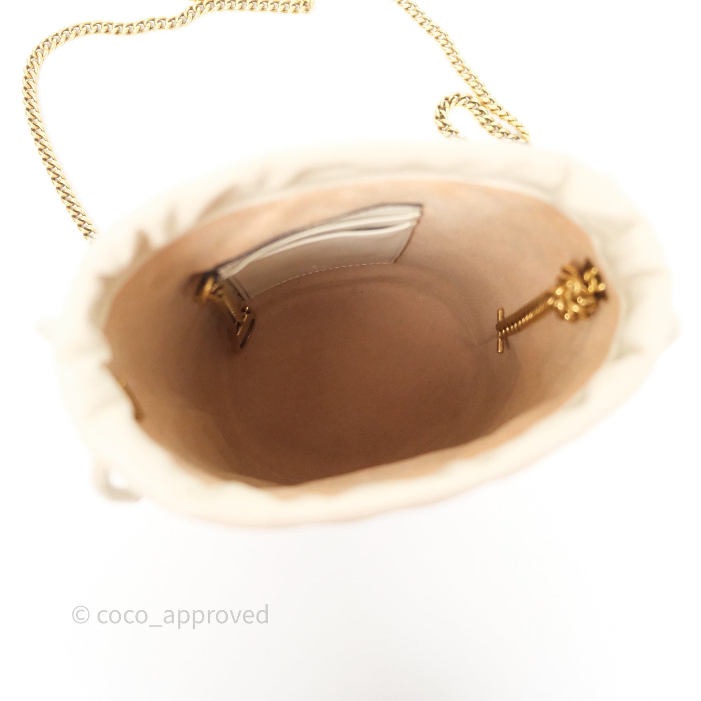 Gucci GG Marmont Mini Bucket Bag Ivory Leather