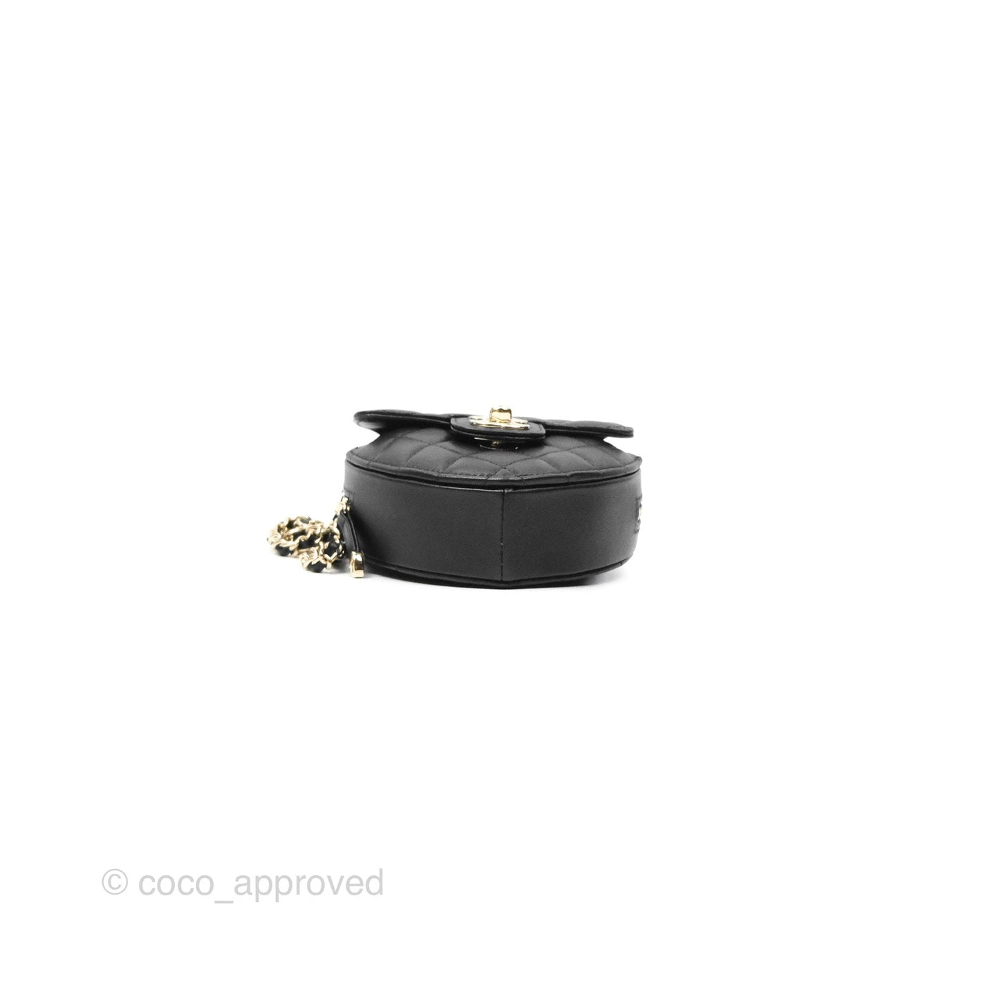 Chanel Small Heart Bag Black Lambskin Gold Hardware 22S