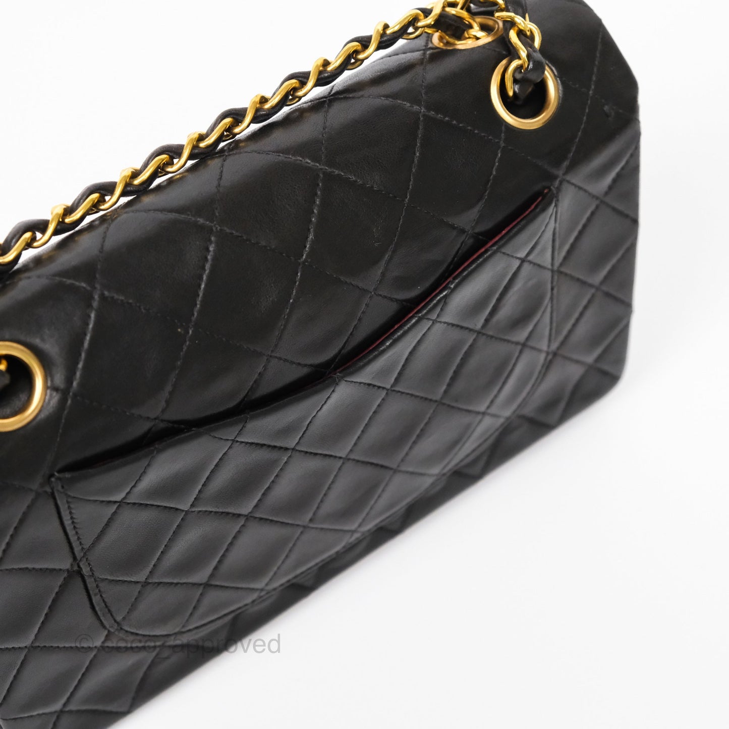 Chanel Vintage Small Classic Flap Black Lambskin 24K Gold Hardware
