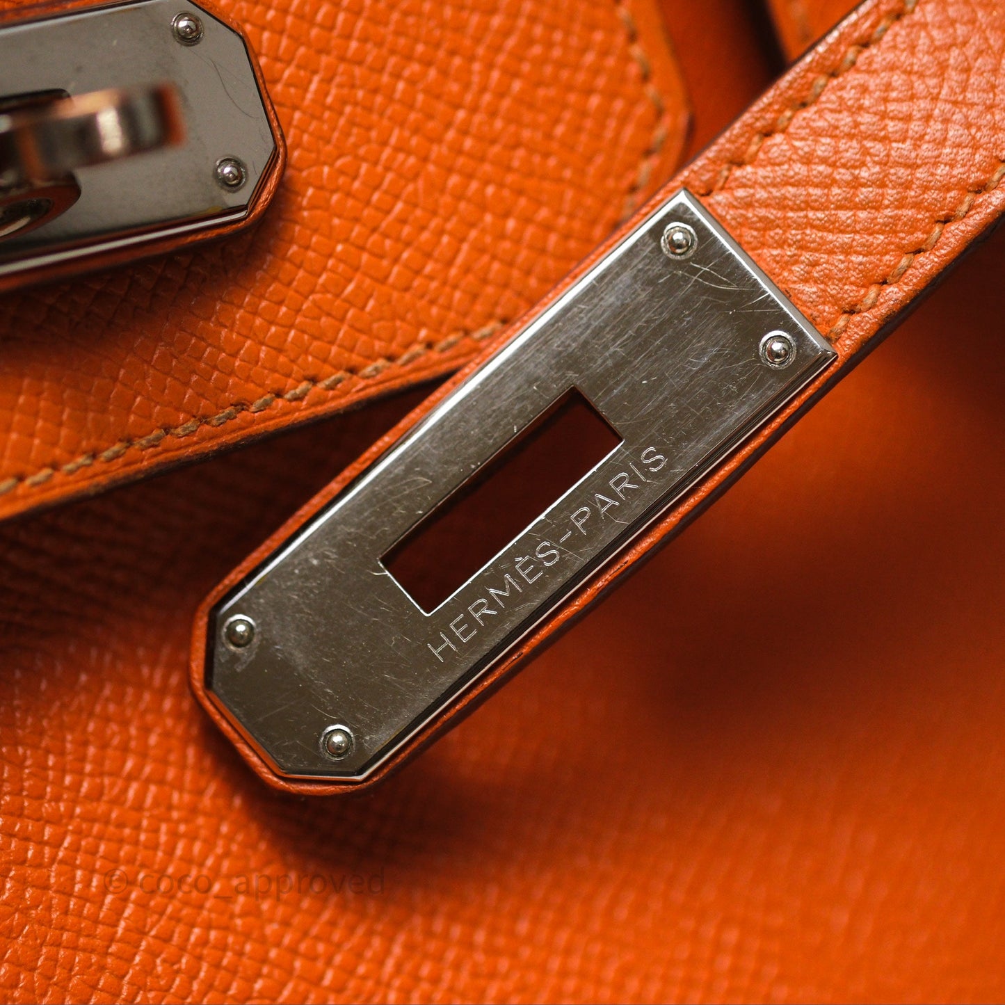Hermès Birkin 30 Retourne Orange Epsom Palladium Hardware