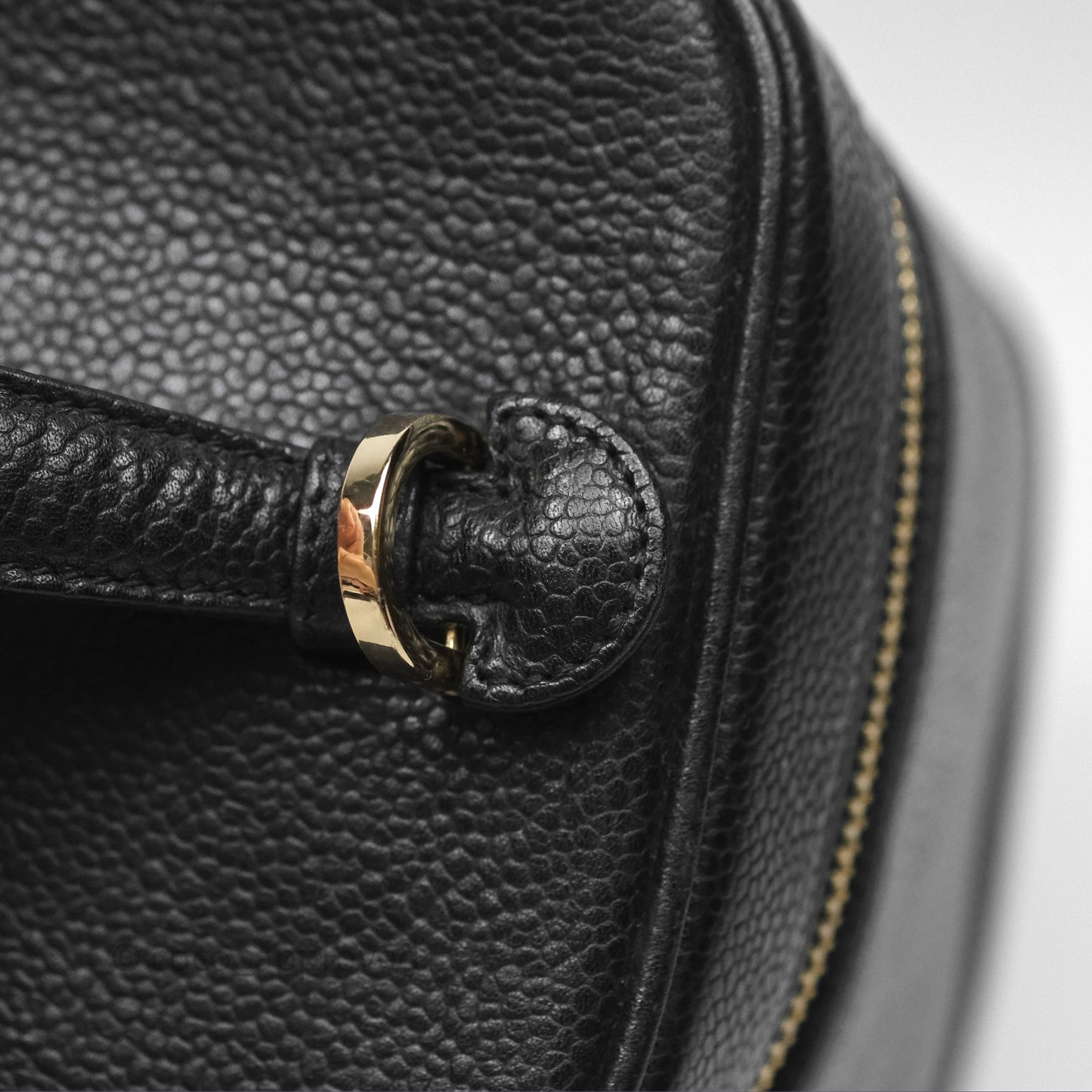 Chanel Vintage Vanity Case Black Caviar Gold Hardware