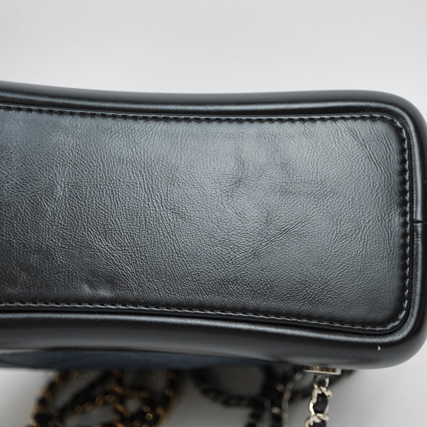 Chanel Small Gabrielle Backpack Quilted Navy Black Aged Calfskin