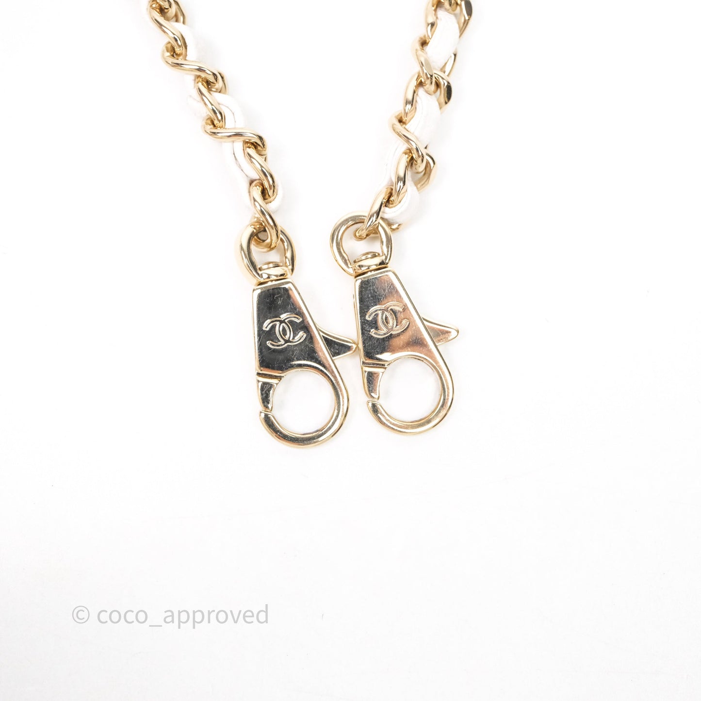Chanel Mini Coco Handle Quilted White Caviar Gold Hardware