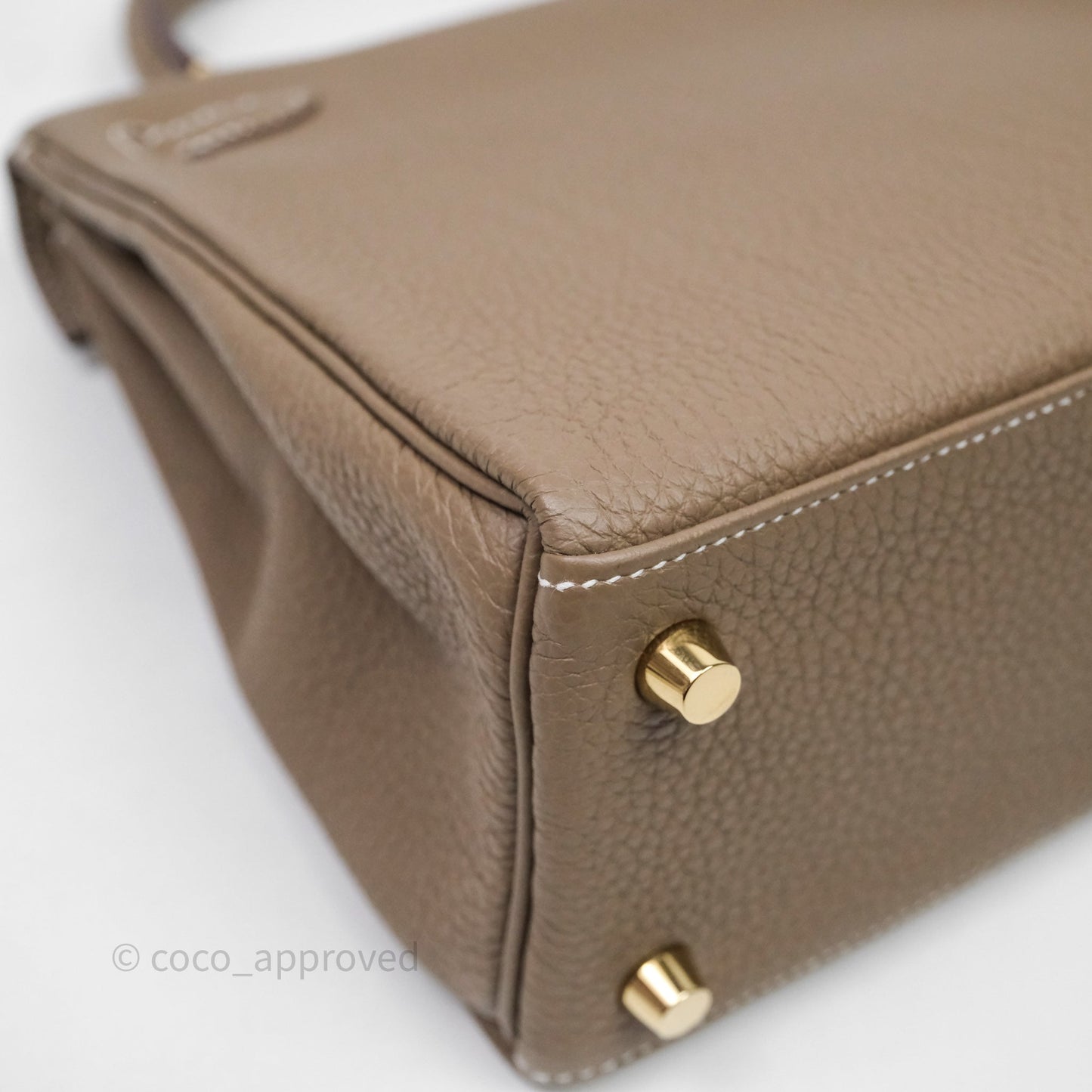 Hermes Kelly 25 Etoupe 18 Togo Gold Hardware