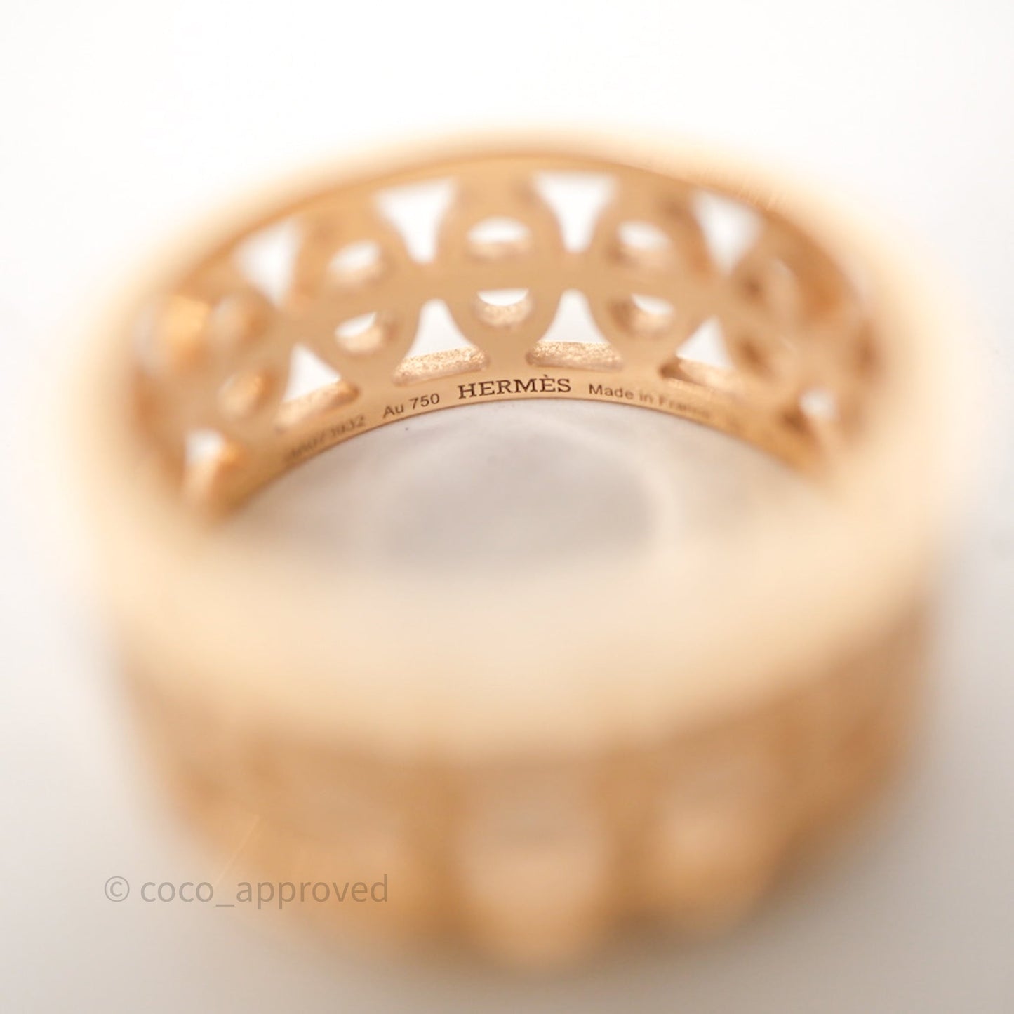 Hermès Chaine d Ancre Divine Ring Rose Gold Size 52
