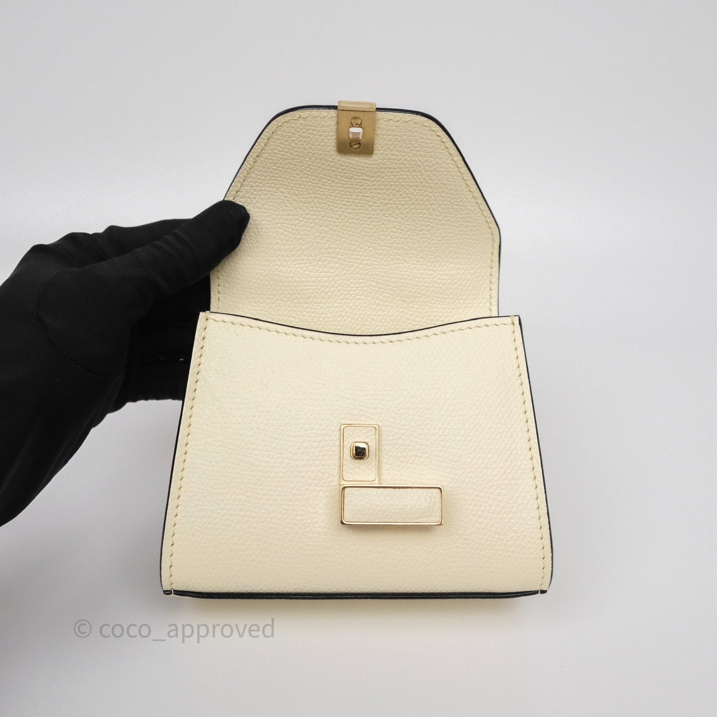 Valextra Iside Belt Bag Pergamena White Calfskin