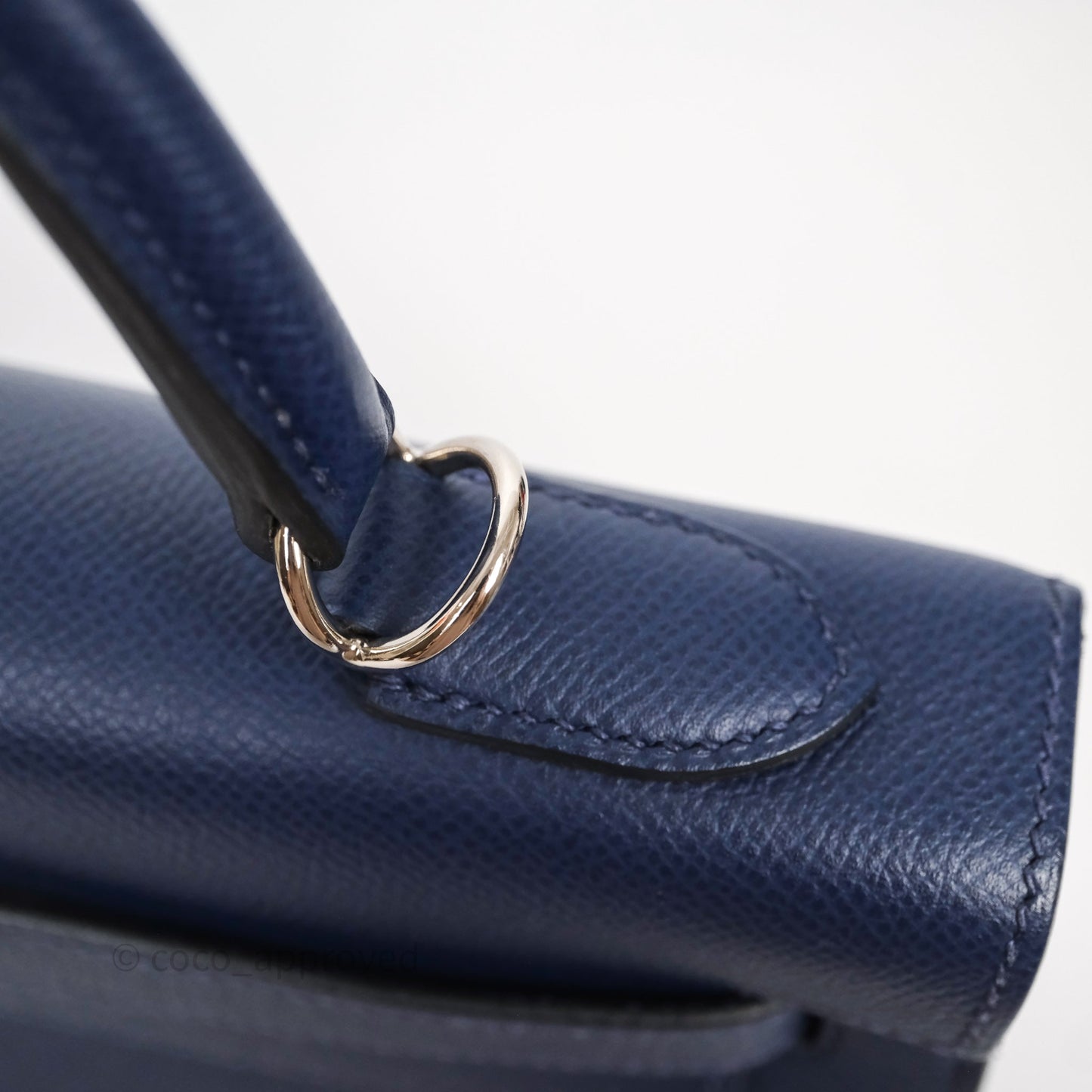 Hermes Kelly 32 Bleu Saphir 73 Epsom Palladium Hardware