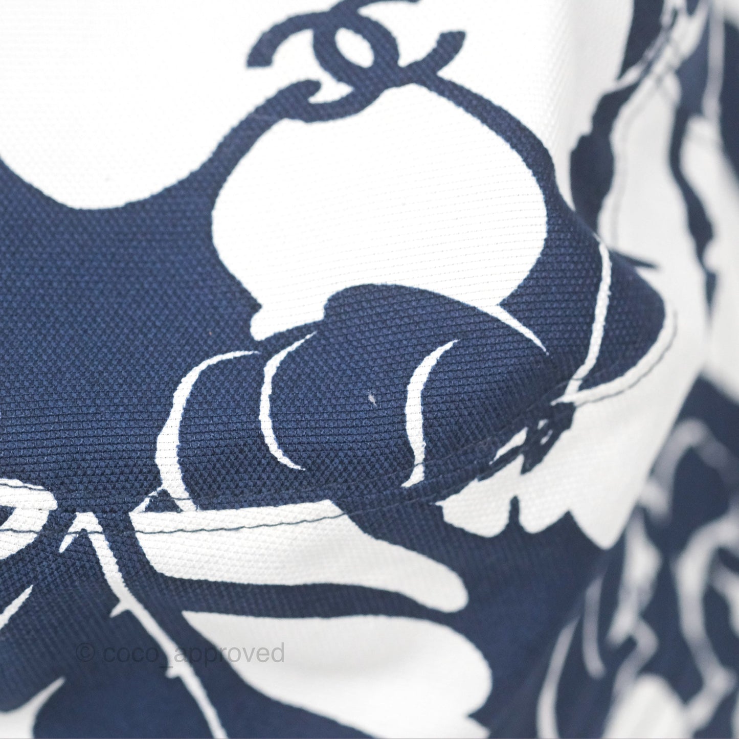 Chanel Flora Printed Bucket Hat White Navy