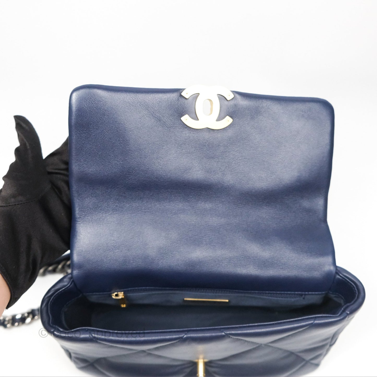 Chanel 19 Small Dark Navy Mixed Hardware