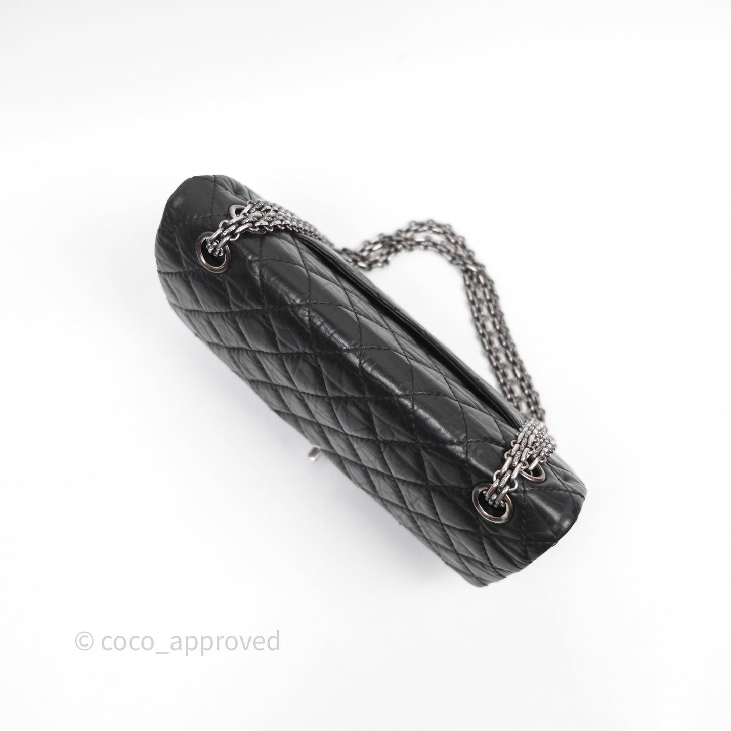 Chanel Reissue 225 Quilted Black Crumple Calfskin Ruthenium Hardware
