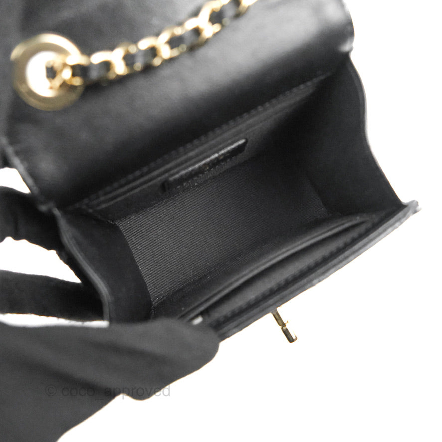 Chanel Mini Quilted Trendy CC Clutch With Chain Black Lambskin Gold Hardware