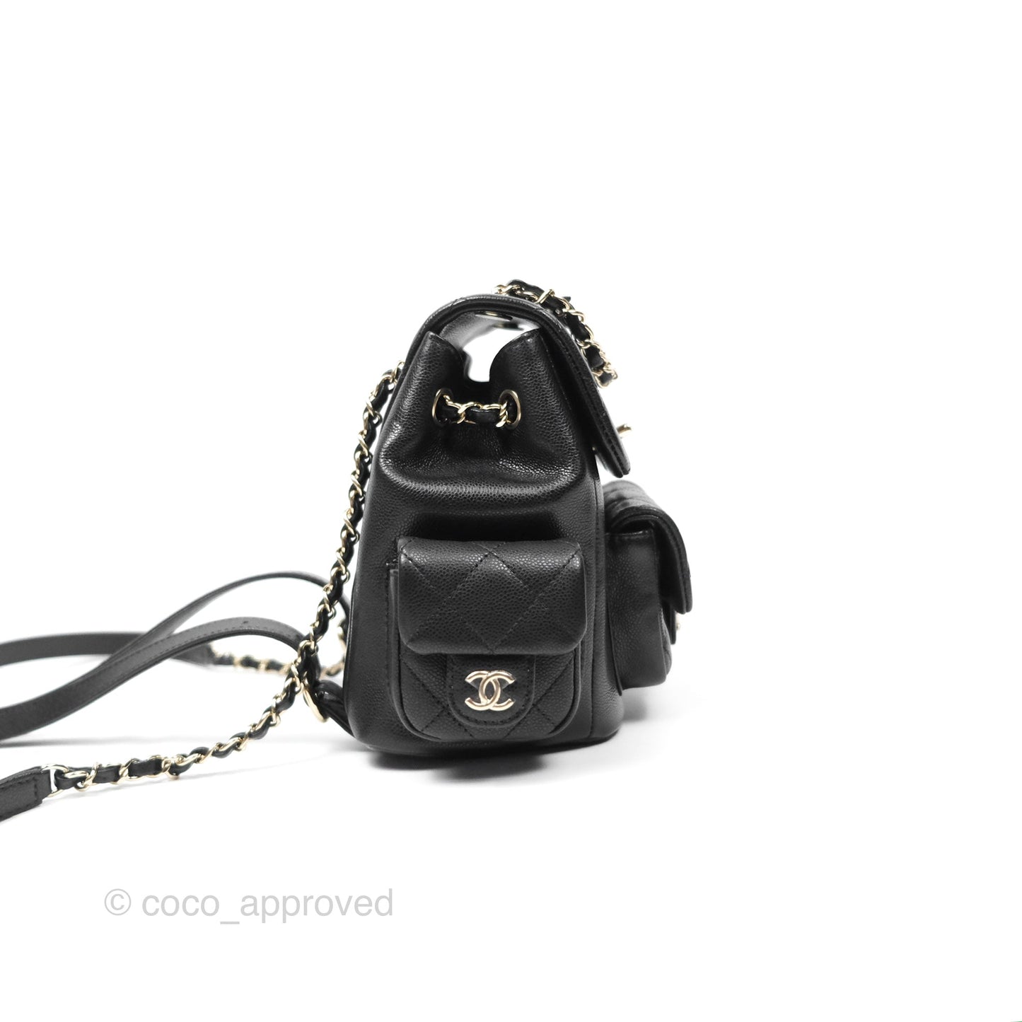 Chanel Small Duma Backpack Caviar Black Gold Hardware 23K