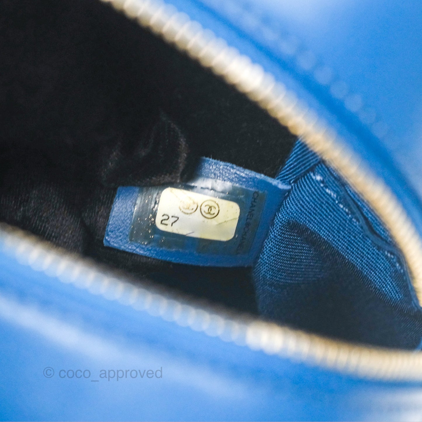 Chanel Stitched Camera Case Bag Blue Calfskin Gold Hardware