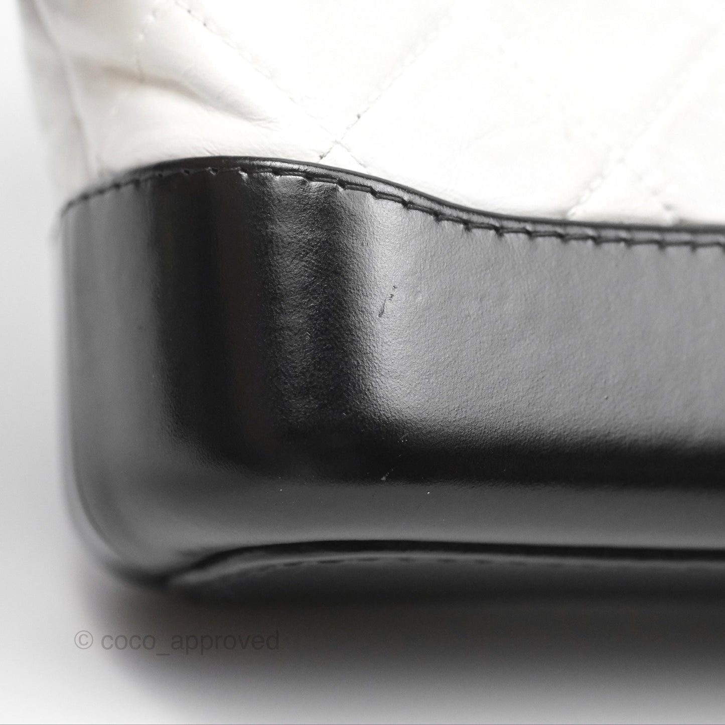 Chanel Small Gabrielle Hobo Quilted Black White Aged Calfskin