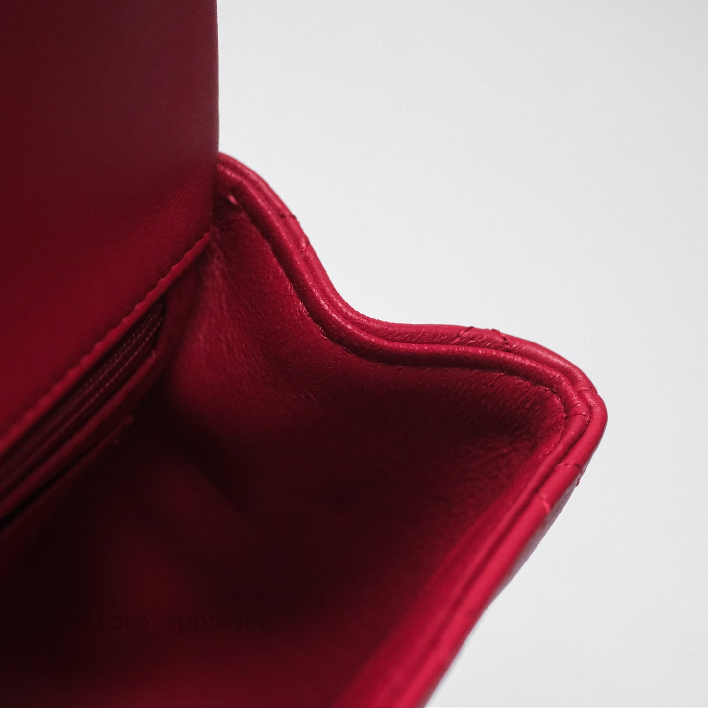 Chanel Top Handle Mini Rectangular Flap Red Lambskin Gold Hardware