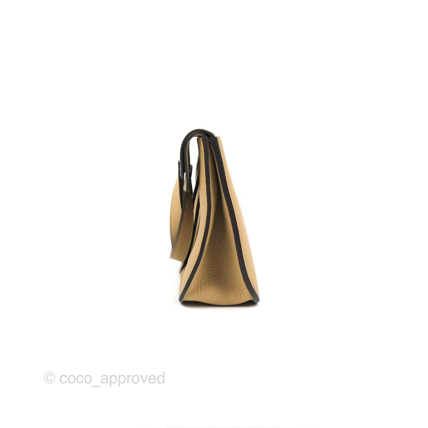 Hermès Halzan 25 Trench/Etoupe Clemence Gold Hardware