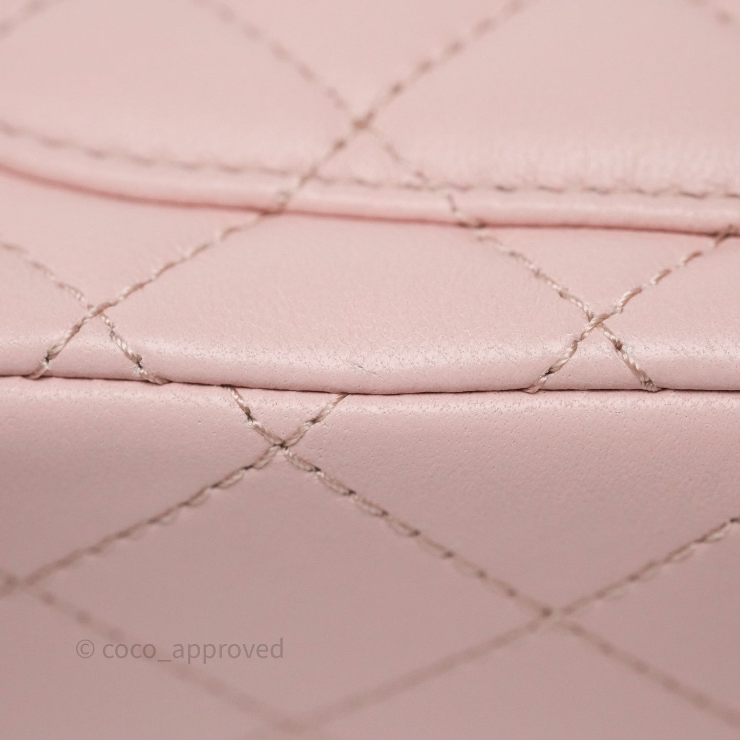 Chanel Quilted Mini Square Flap with Camellia Adjustable Chain Pink Clair Lambskin