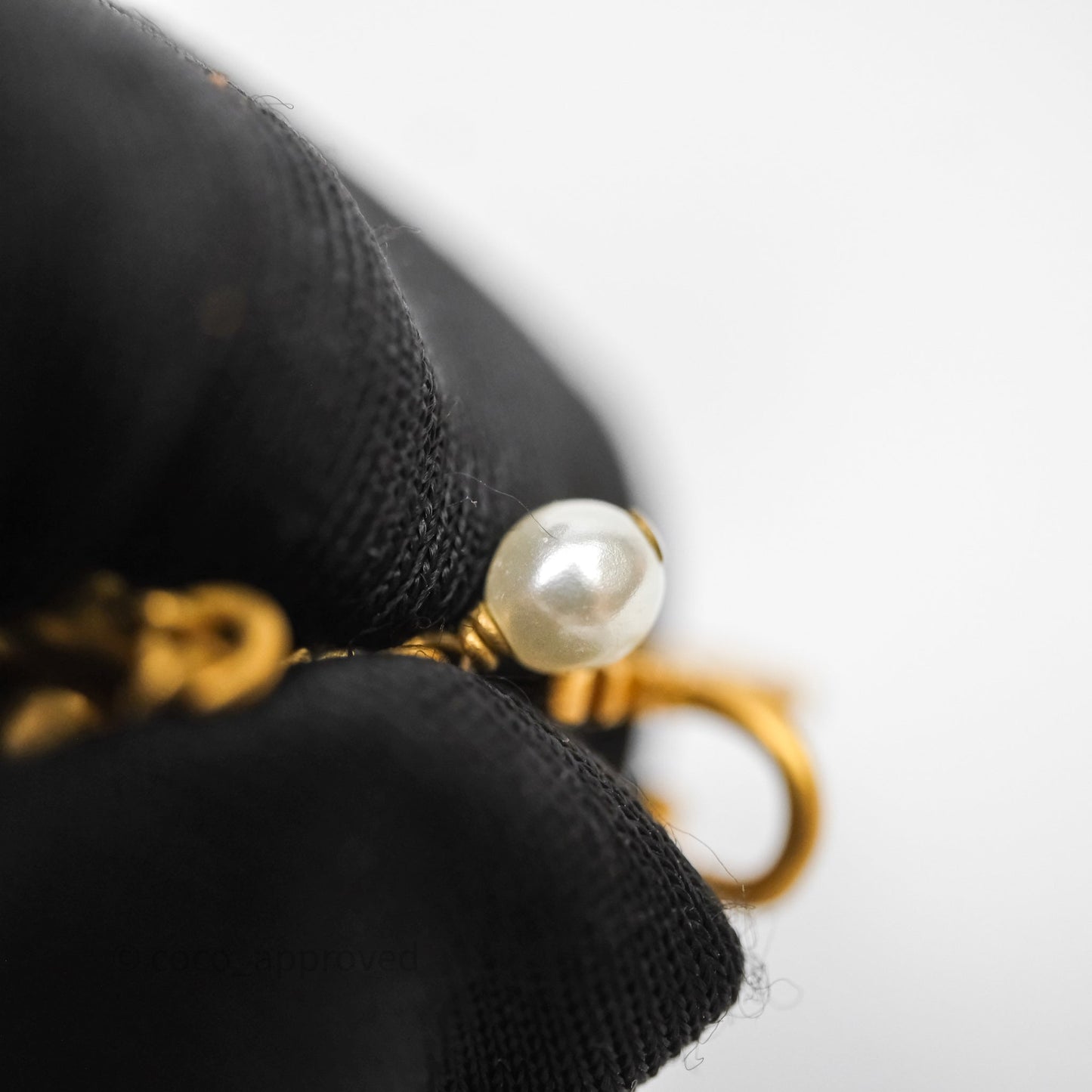 Christian Dior J'Adior Crystal Pearl Drop Earrings Aged Gold Tone