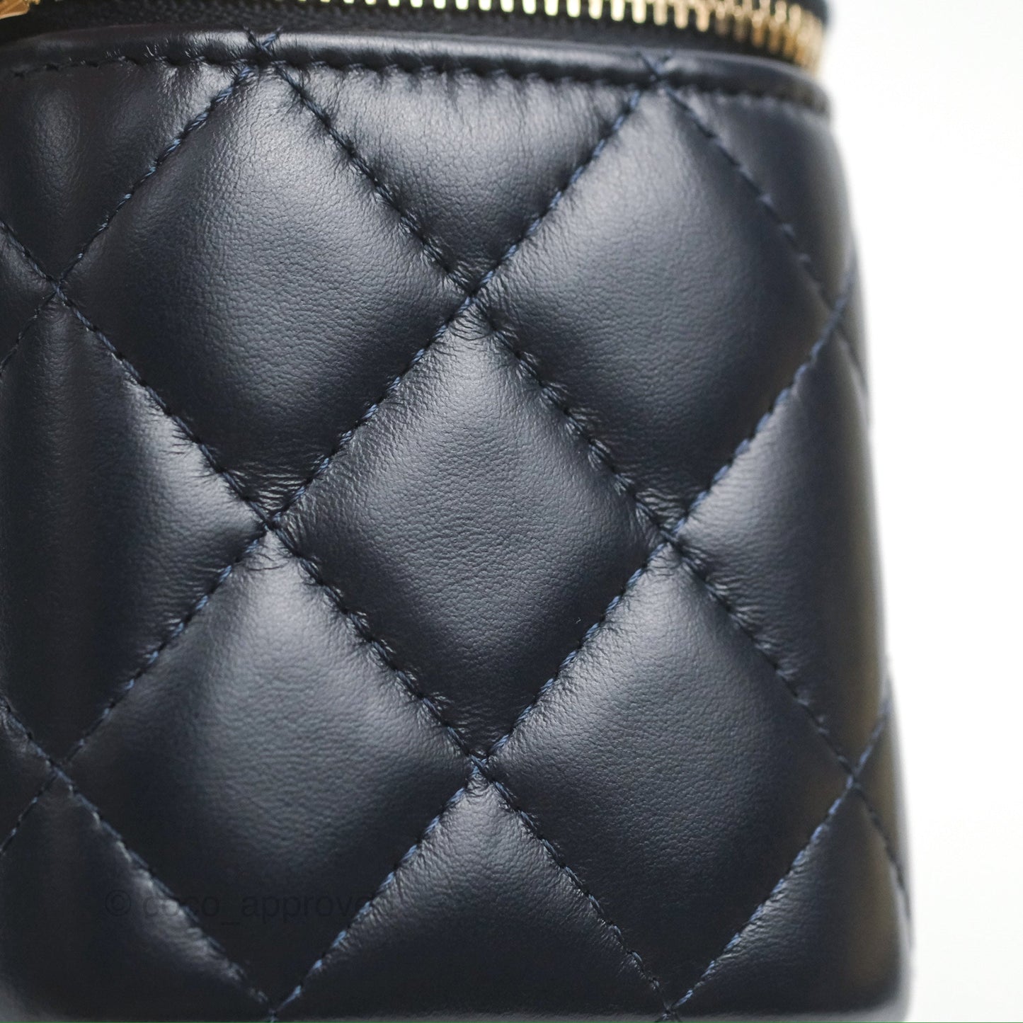 Chanel All Slide Vanity with Adjustable Chain Navy Lambskin Aged Gold Hardware