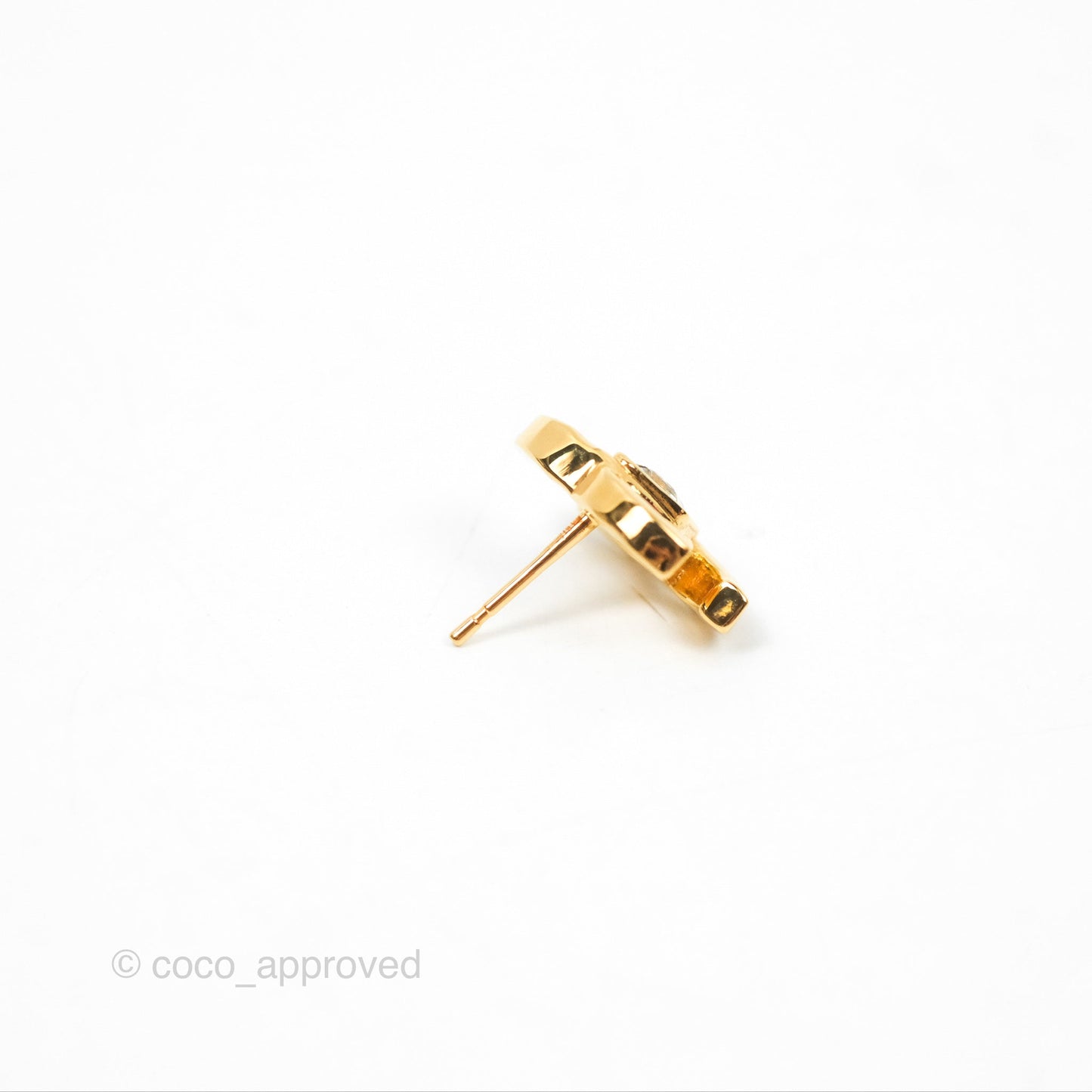 Chanel Crystal CC Earrings Gold Tone 23C
