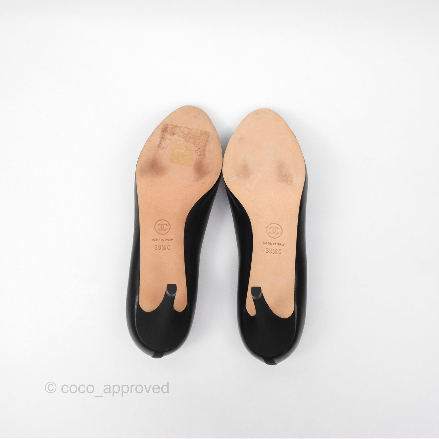 Chanel Classic Heels CC Black Lambskin Size 39.5