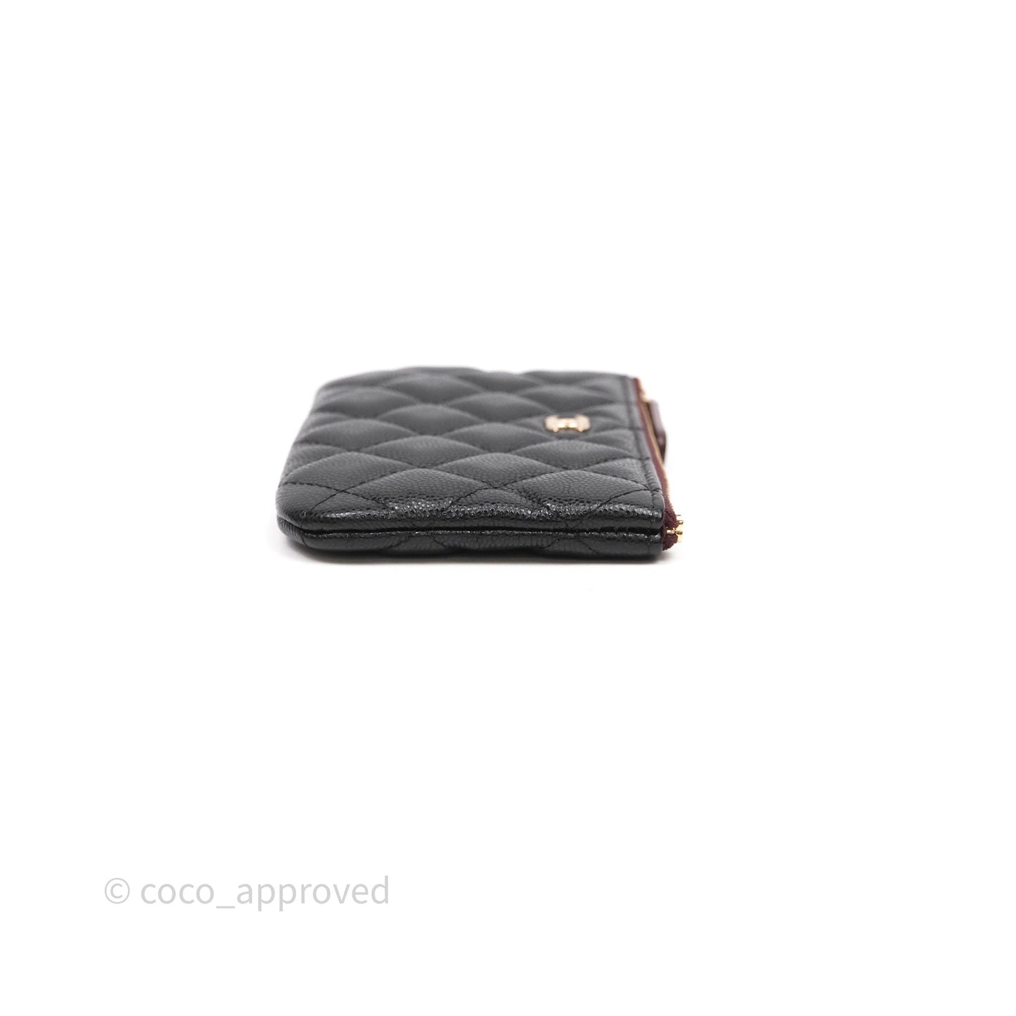 Chanel Quilted Mini O case Black Caviar Gold Hardware