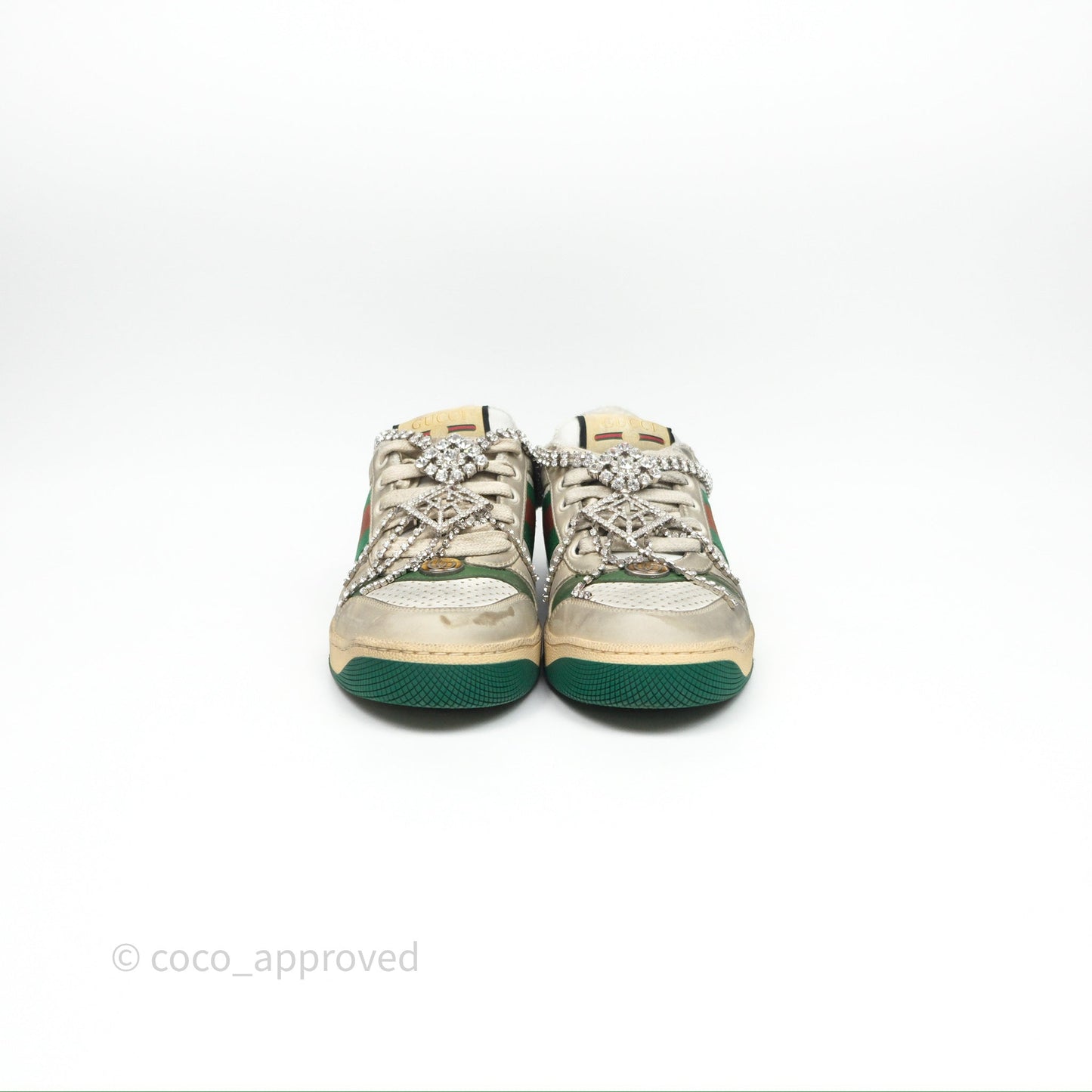 Gucci Crystals Embellished Low Top Sneakers Size 37