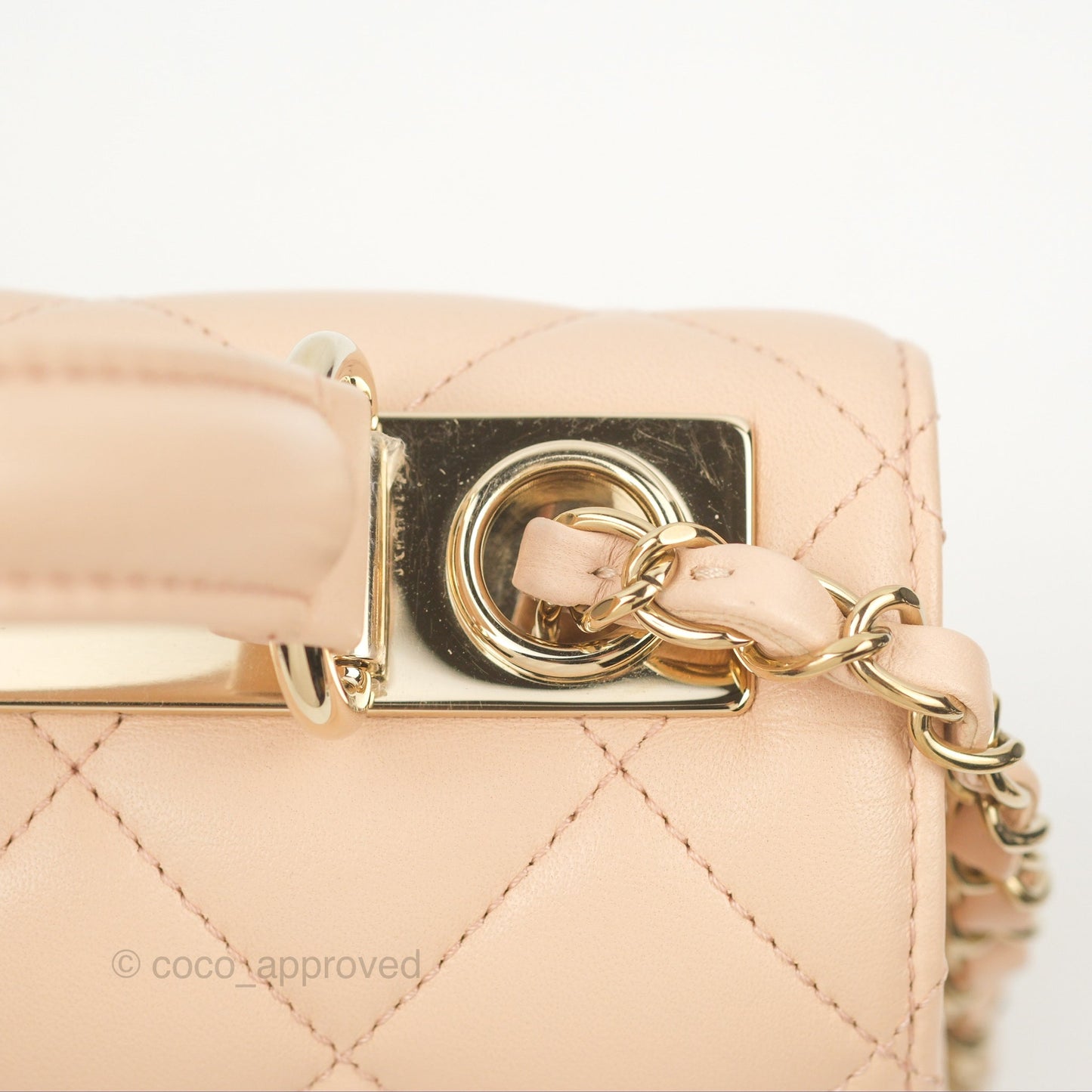 Chanel Small Trendy CC Light Beige Pink Lambskin Gold Hardware
