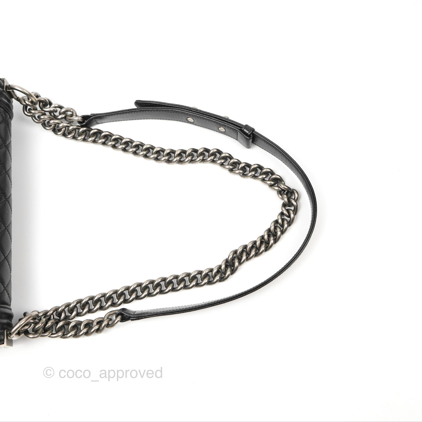 Chanel Boy Quilted Medium Black Caviar Ruthenium Hardware