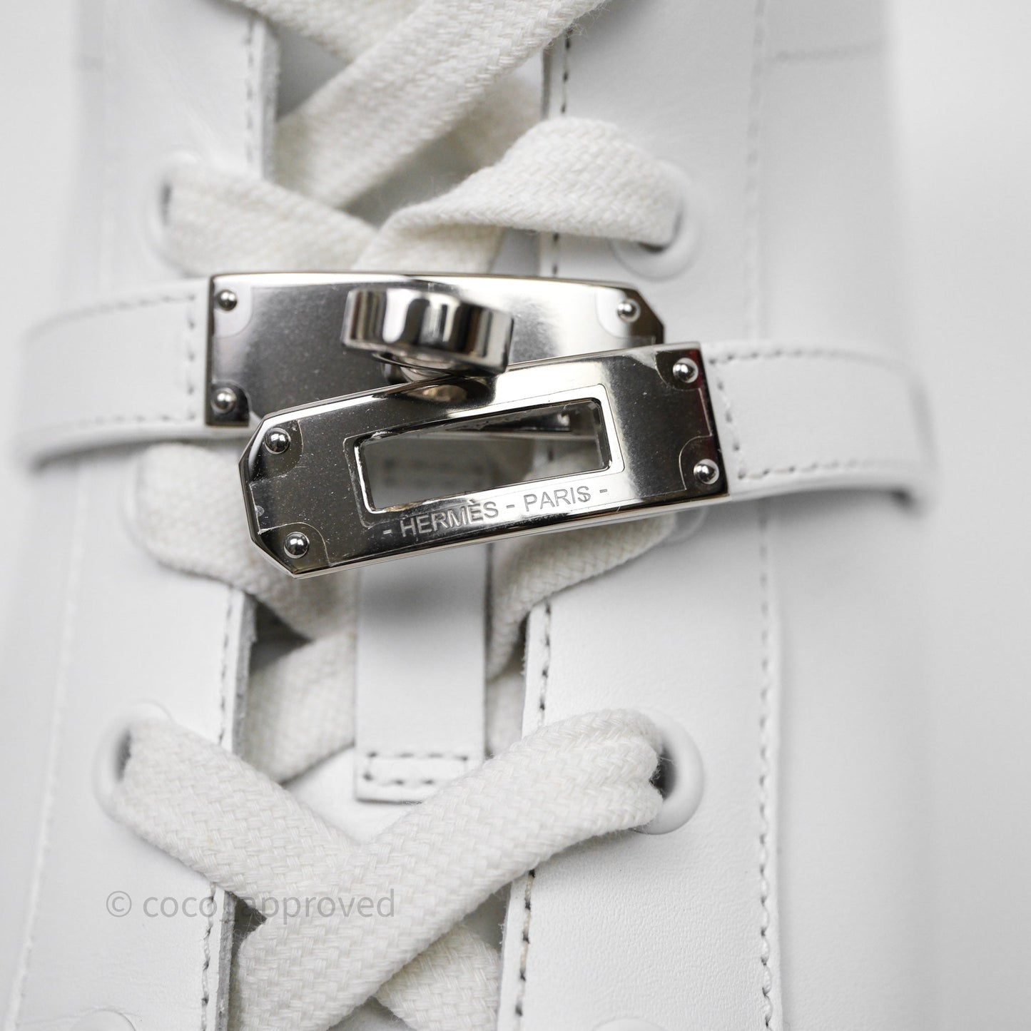 Hermès Daydream High-Top White Sneakers Kelly Buckle Size 40